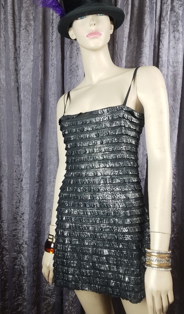 NOS NWT VTG FOLTER  urban Jungle Mini dress Club Wear Sexy Gothic 20's style